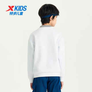 特步（XTEP）儿童童装男女童中大童百搭运动舒适套头卫衣 珍珠白 165cm