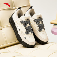 安踏（ANTA）凹凸面包鞋丨女鞋2024冬季厚底增高潮流板鞋休闲鞋子女 象牙白/基础黑-5 38.5