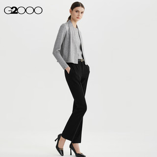 G2000【可机洗】G2000女装FW23商场柔软舒适针织时尚短款开衫外套 暗灰色 34