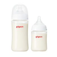 88VIP：Pigeon 贝亲 婴儿宽口径玻璃奶瓶套装160ml+240ml新生儿自然实感