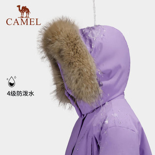 CAMEL 骆驼 款羽绒服中长款棉服600蓬防泼水加厚御寒外套 AA22264036 幻影黑女