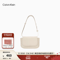 卡尔文·克莱恩 Calvin Klein 女包通勤字母压纹斜挎信封包新年40W0767 101-米白色 OS