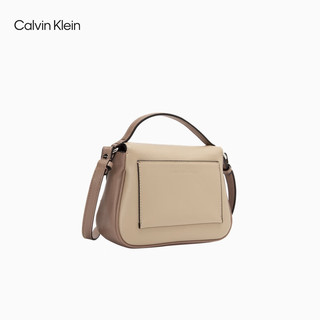 卡尔文·克莱恩 Calvin Klein 女包美拉德字母翻盖可拆肩带小方包单肩斜挎包 DH3351229-浅卡其色 OS