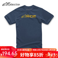 Alpinestars a星休闲T恤机车骑士短袖圆领印花棉T恤衫 RIDE 3.0 TEE海蓝 L