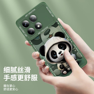 HOLDZU 适用于红米k70手机壳小米RedmiK70Pro保护套液态硅胶防摔镜头全包超薄男款女生新-石墨黑 ❤️石墨黑❤️重影熊猫