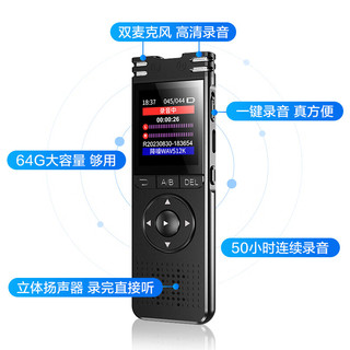 Shinco 新科 AI智能录音笔RV-02 64G大容量ai录音器转文字翻译 专业语音高清降噪办公录音设备
