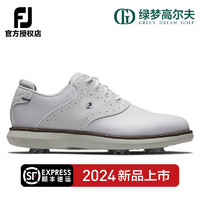 Footjoy高尔夫球鞋FJ青少年有钉鞋Junior男女童鞋golf运动球鞋舒适透气 白/灰45035 美码6=37.5码