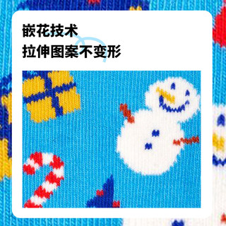 Happy Socks【物】童袜秋季圣诞多彩假日棉袜中筒袜2双装礼盒 假日礼盒 2-3Y