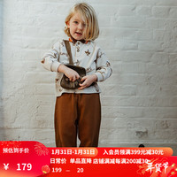 happyology英国儿童长裤春秋百搭裤装男童不规则女童裤子 泰迪棕 92cm