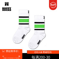 Happy Socks【】童袜秋冬保暖白色黑色运动棉袜中筒袜 白色 0-12M