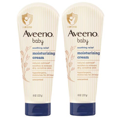 Aveeno 艾惟諾 艾維諾（Aveeno）寶寶舒緩防護面霜 兒童小噴泉潤膚霜 舒緩柔嫩潤膚乳 227g 2支