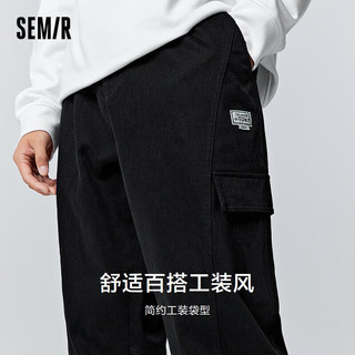 森马（Semir）休闲裤男冬季简约舒适磨毛时尚休闲运动宽松慢跑长裤107722127130 M