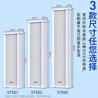 先科（SAST）户外蓝牙防水音柱 室外挂墙壁挂式音响功放喇叭套装音箱学校操场会议广播音乐一拖一 50W 50W蓝牙版音柱 主机+副机