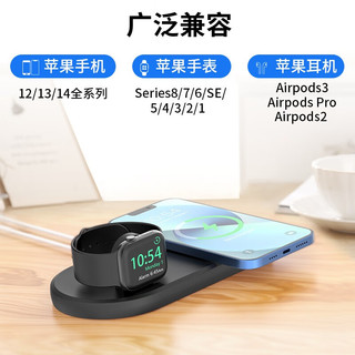 SPORTLINK 适用于苹果iPhone手机二合一桌面磁吸充电支架MagSafe支架充电器无线充底座无线充电器支架 【黑色】 magsafe桌面充电支架