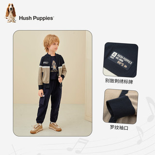 暇步士（Hush Puppies）童装儿童男大童开身线衣时尚休闲舒适 燕麦卡其 155cm(偏大半码)