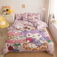 Hello Kitty 儿童秋冬卡通牛奶绒宝宝绒床上用品四件套床单被套被单加厚保暖