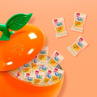阿麦斯4D甜橙爆汁软糖过年糖果果汁爆浆水果味春节零食送人礼盒装