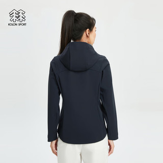 KOLON SPORT/可隆软壳夹克 女子户外休闲TECHSHELL防风防泼水外套 LKJK4SN144-BK 黑色 175/XL