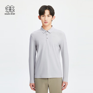 KOLON SPORT/可隆POLO衫 男子户外SECO系列长袖 LHPT4ST579-LG 浅灰色 190/3XL