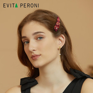 依慧达（Evita Peroni ）复古毛呢小香风刘海夹边夹优雅侧边发夹头饰  嫣紫红