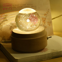 中国国家博物馆 星空水晶球音乐八音盒可旋转浪漫星空桌面摆件表白新年