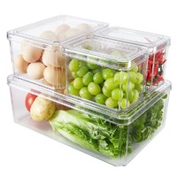 88VIP：LOCK&LOCK; 冰箱用收纳保鲜盒食品级收纳盒4个装鸡蛋蔬菜水果储物盒