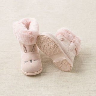 戴维贝拉儿童靴子冬季男女童靴子宝宝加绒保暖休闲中筒棉靴