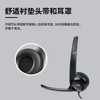 logitech 罗技 H390头戴式立体声耳机耳麦电脑培训会议话务带话筒二合一 白色 【USB耳机H390】白色