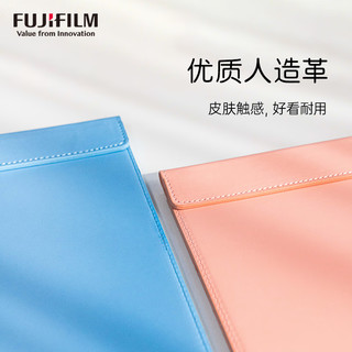 富士（FUJIFILM）皮质立式照片夹套餐 蓝色照片夹+8英寸晶彩绒面照片7张 可收纳