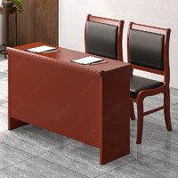 金经金属 油漆条形会议桌条桌员工双人培训桌木制长条桌长1.2米(含两把椅)