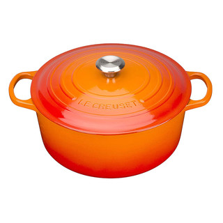 LE CREUSET 酷彩 炖锅(22cm、3.3L、铸铁、火焰红、不锈钢盖耳)