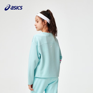 ASICS 亚瑟士 童装2024年春季女儿童长袖舒适柔软针织卫衣跑步衣 300绿色 165cm