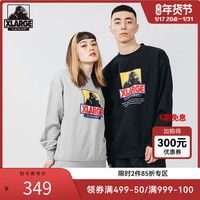 XLARGE 潮流男装 经典大猩猩印花情侣款圆领套头卫衣上衣