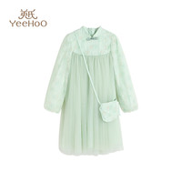 英氏（YEEHOO）女童连衣裙儿童裙子春季网纱公主裙中大童装汉服国潮风