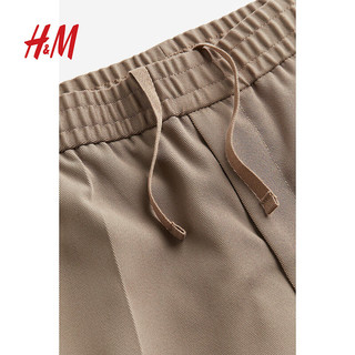 H&M2024春季男装直筒长裤修身版型正装慢跑裤1211033 米色 175/96A L