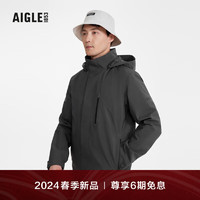 AIGLE艾高夹克冲锋衣2024年早春GORE-TEX防风防雨透汽外套男 碳纤灰 AW391 L(180/96A)