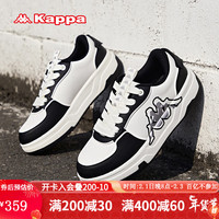 KAPPA卡帕男鞋小白鞋男2024春季板鞋子男百搭休闲运动鞋厚底跑步鞋 鹭羽白/黑色 42