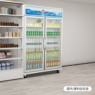 穗凌冷柜 商用大容量玻璃风直冷展示柜冷藏保鲜柜 立式啤酒饮料展示柜 LG4-882M2F