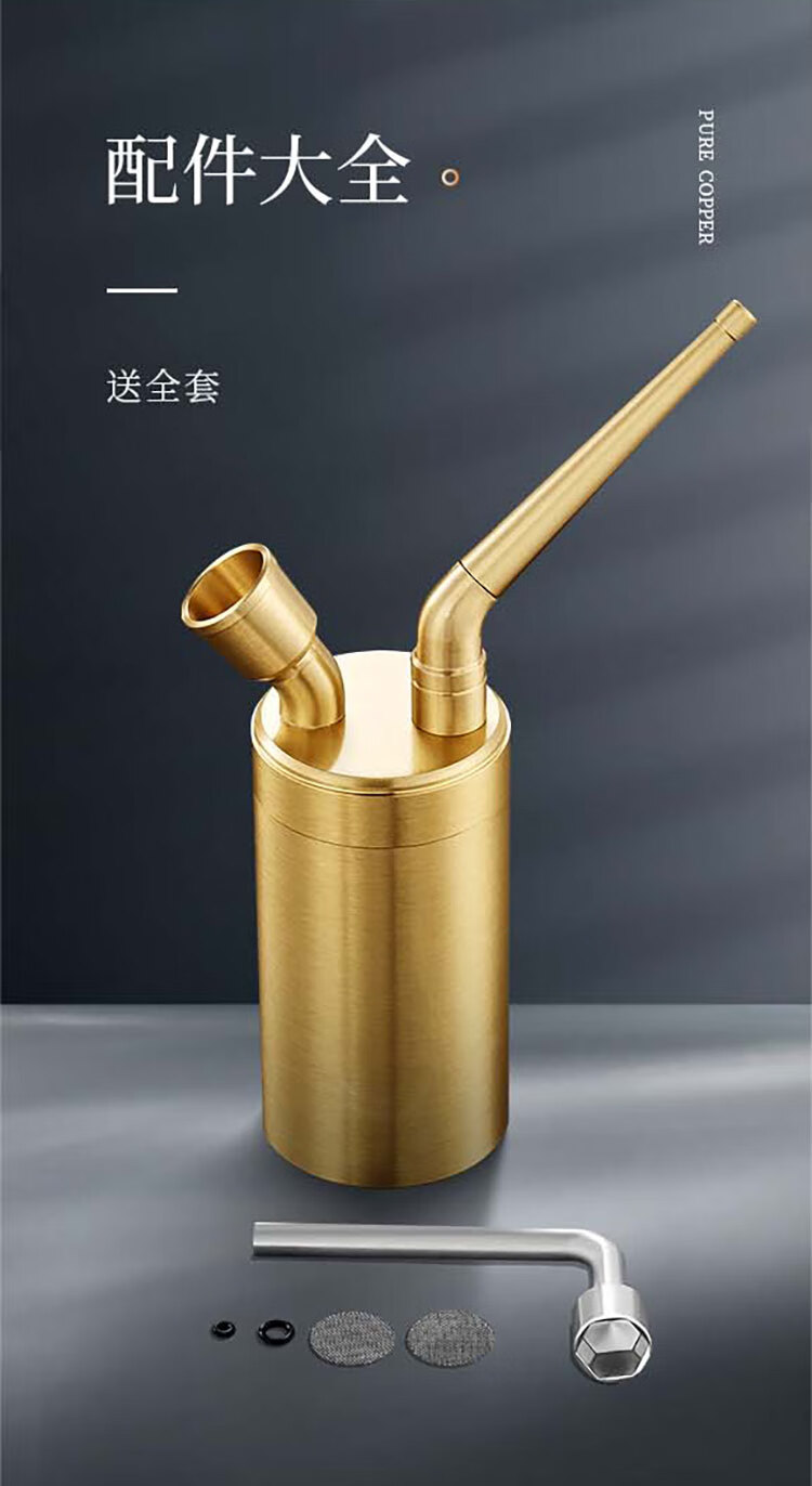 ZOBO正牌水烟壶烟斗纯铜粗中细四用过滤烟嘴循环型过滤器男士水烟袋