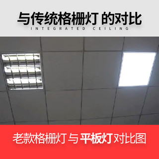 南啵丸led格栅集成吊顶600x600办公室平板嵌入式面板盘天灯矿棉铝扣板 高配超亮光源透镜双驱动 78佤照明10平方600*600mm