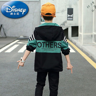 Disney 迪士尼 男童外套加绒加厚棉袄2024秋冬儿童中大童中长款风衣外套棉服