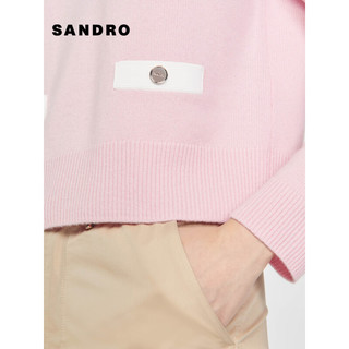 SANDRO【新年胶囊系列】2024早春女装粉色针织上衣SFPPU01798 60/粉色 0