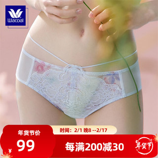 华歌尔Wacoal 蓝标中低腰蕾丝三角裤内裤内衣女WP34A4 薰衣草紫 165/95