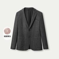 【绒感弹力】春秋针织修身平驳领商务易打理男士休闲西服