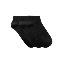 网易严选抗菌防臭 男女同款棉短袜透气舒适 男女同款-黑色-3双装