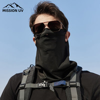 MISSION UV 冰丝防晒面罩男士开车骑行骑车登山钓鱼夏季防紫外线遮阳护颈脖套全脸防晒口罩男 MM025 黑色