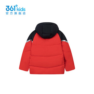 361°童装男童羽绒服冬季小童运动休闲外套 诺斯红/经典黑 110