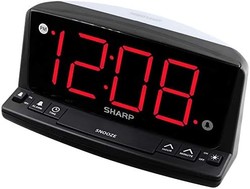 SHARP 夏普 LED 数字闹钟 – 操作简单 – 易于查看大数字，内置夜灯，大声蜂鸣闹钟带贪睡功能