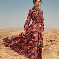 从喆少数民族服装女成人云南民族穿搭昆明丽江西藏拉萨草原稻城亚丁旅 酒红色 L