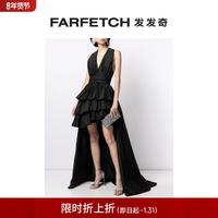 Elie Saab 艾莉·萨博 女士深V领褶饰连衣裙FARFETCH发发奇